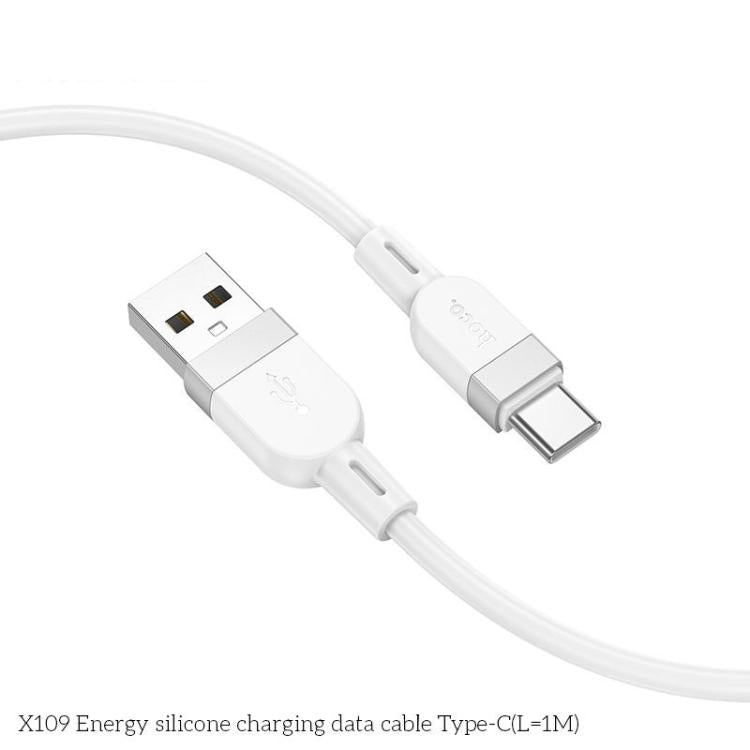 hoco X109 Energy 1m Silicone Fast Charging Data Cable, Interface:USB to Type-C