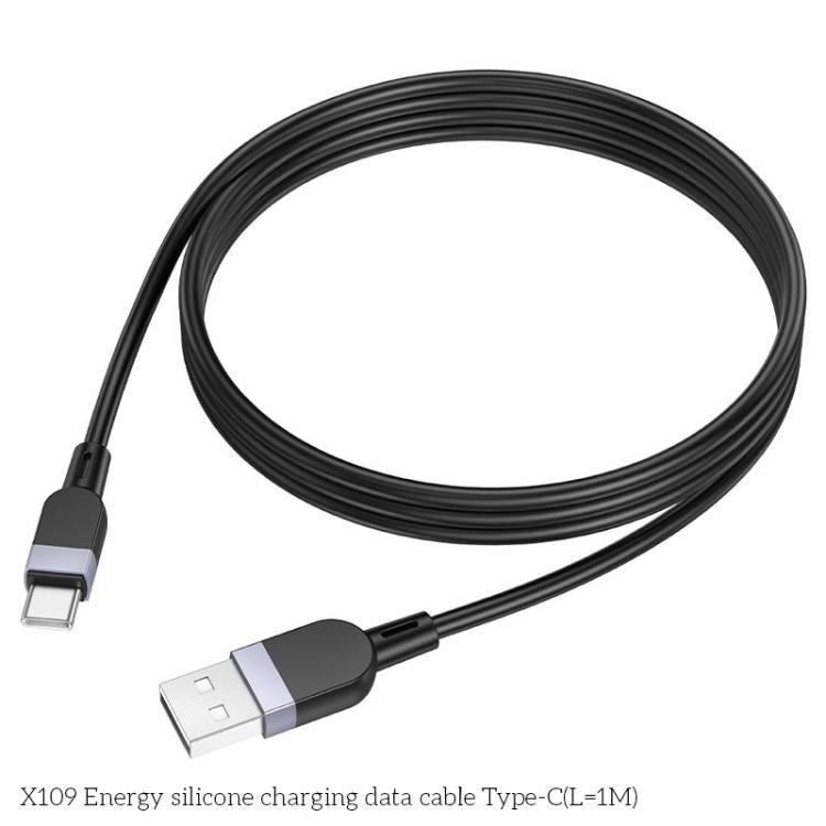 hoco X109 Energy 1m Silicone Fast Charging Data Cable, Interface:USB to Type-C