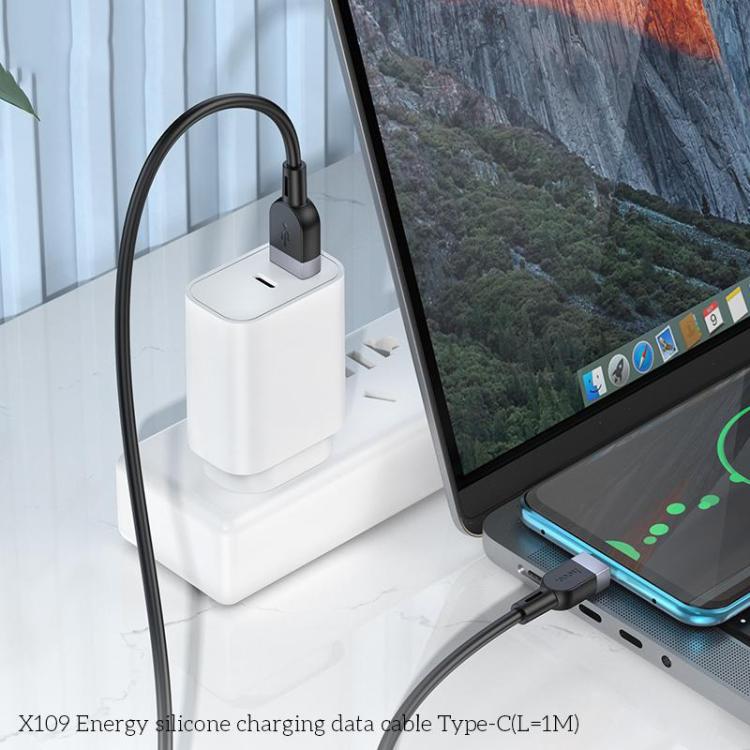 hoco X109 Energy 1m Silicone Fast Charging Data Cable, Interface:USB to Type-C