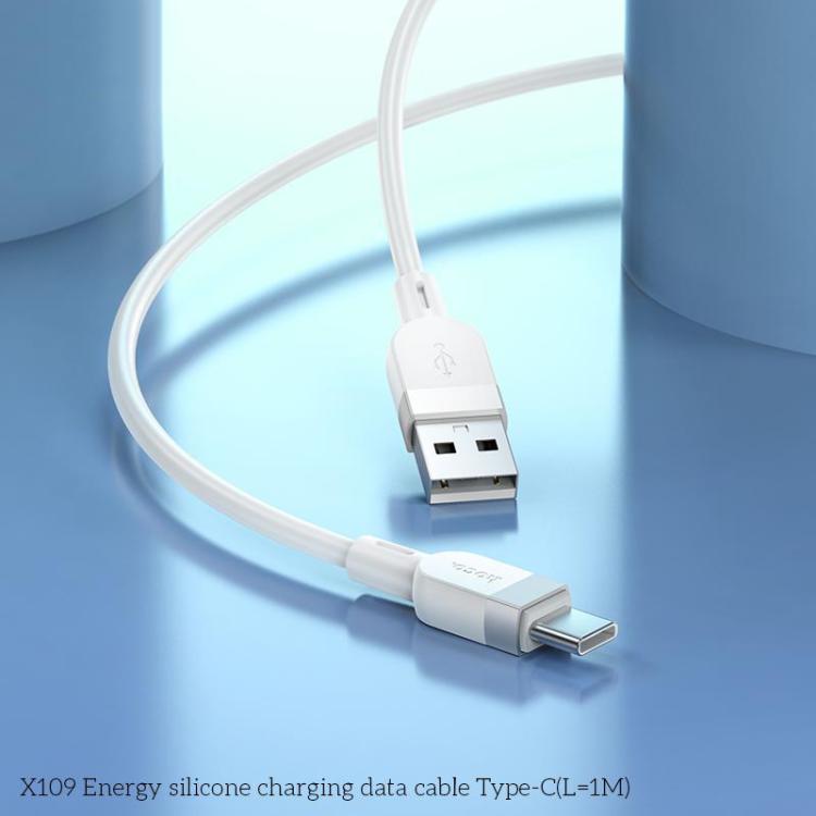 hoco X109 Energy 1m Silicone Fast Charging Data Cable, Interface:USB to Type-C