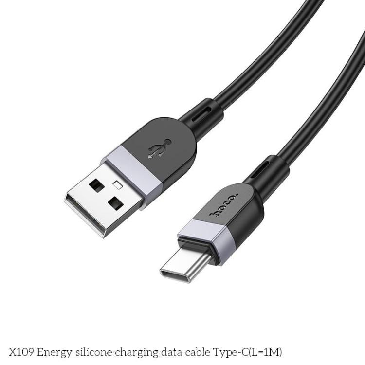 hoco X109 Energy 1m Silicone Fast Charging Data Cable, Interface:USB to Type-C