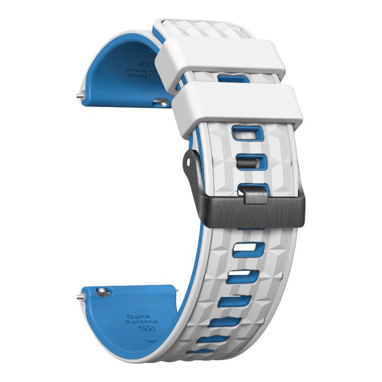 22mm Angular Two Color Silicone Watch Band