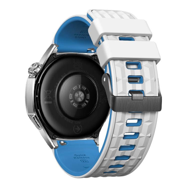 22mm Angular Two Color Silicone Watch Band