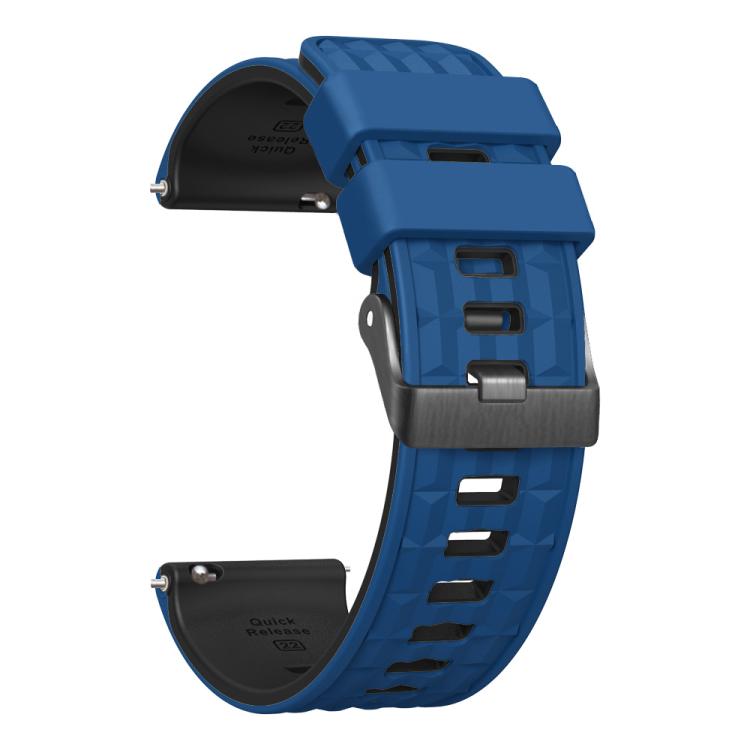 22mm Angular Two Color Silicone Watch Band