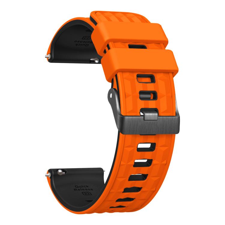 22mm Angular Two Color Silicone Watch Band