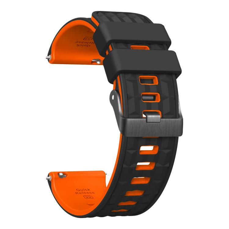 22mm Angular Two Color Silicone Watch Band