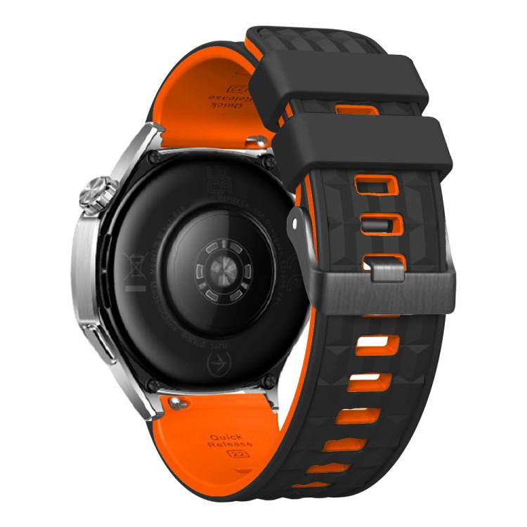 22mm Angular Two Color Silicone Watch Band