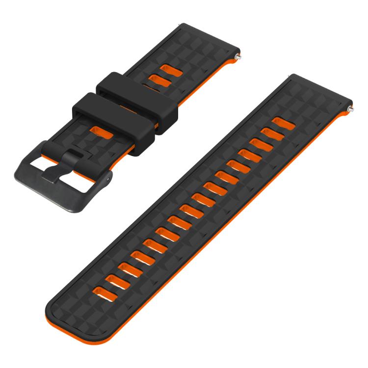 22mm Angular Two Color Silicone Watch Band
