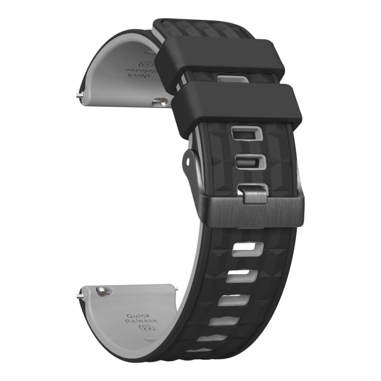 22mm Angular Two Color Silicone Watch Band