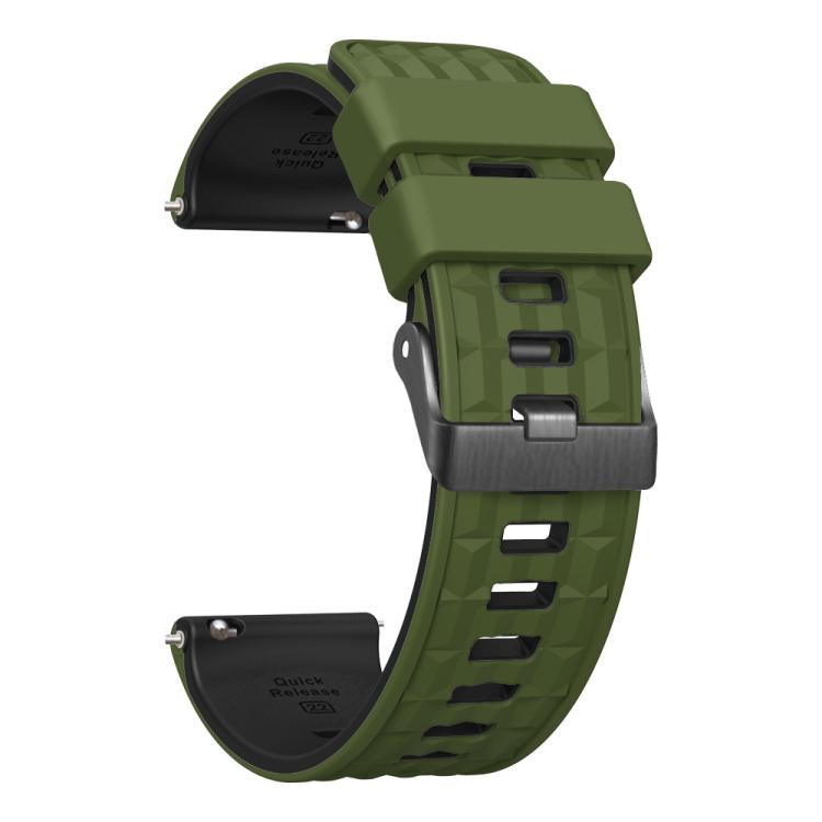 22mm Angular Two Color Silicone Watch Band