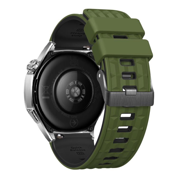 22mm Angular Two Color Silicone Watch Band