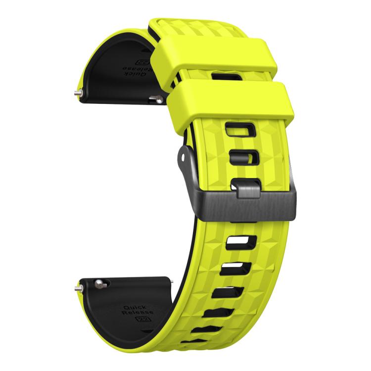 22mm Angular Two Color Silicone Watch Band