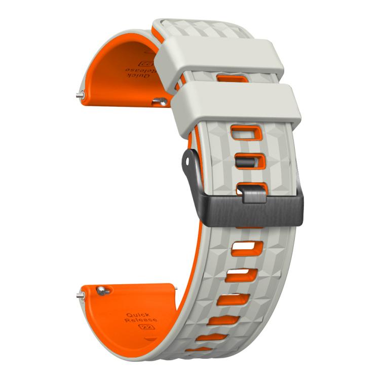 22mm Angular Two Color Silicone Watch Band