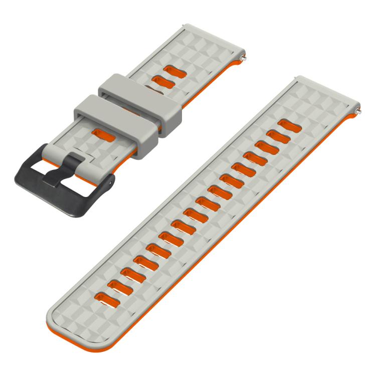 22mm Angular Two Color Silicone Watch Band