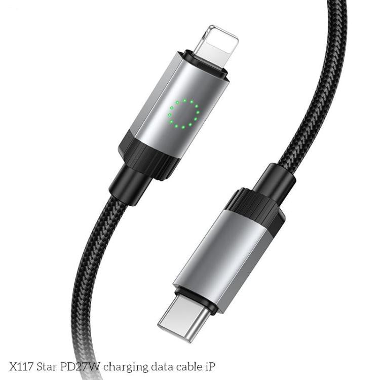 hoco X117 1m Star PD 27W Fast Charging Data Cable, Interface:Type-C to 8 Pin