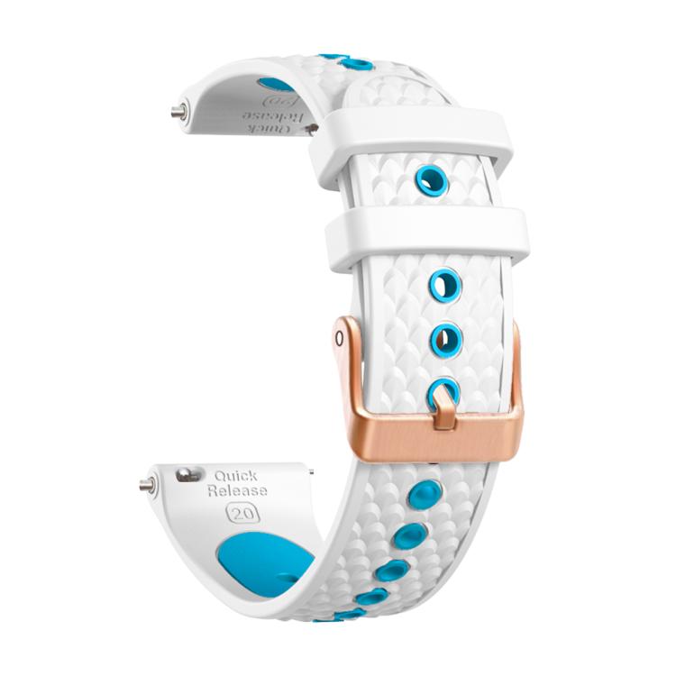 20mm Fish Scale Texture Two Color Silicone Watch Band