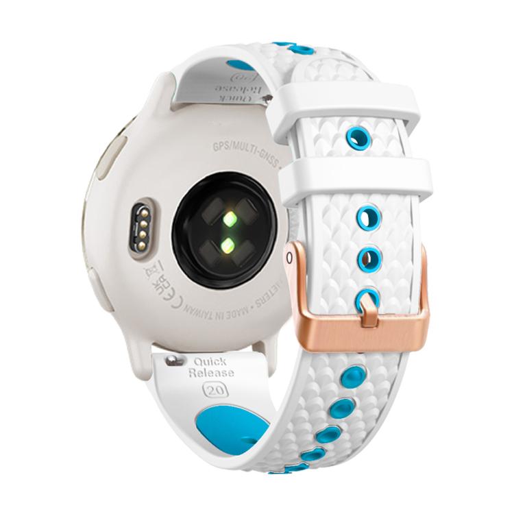 20mm Fish Scale Texture Two Color Silicone Watch Band