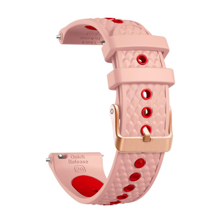 20mm Fish Scale Texture Two Color Silicone Watch Band