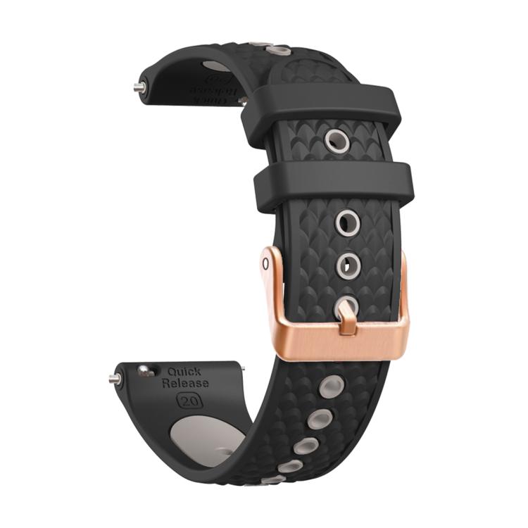 20mm Fish Scale Texture Two Color Silicone Watch Band