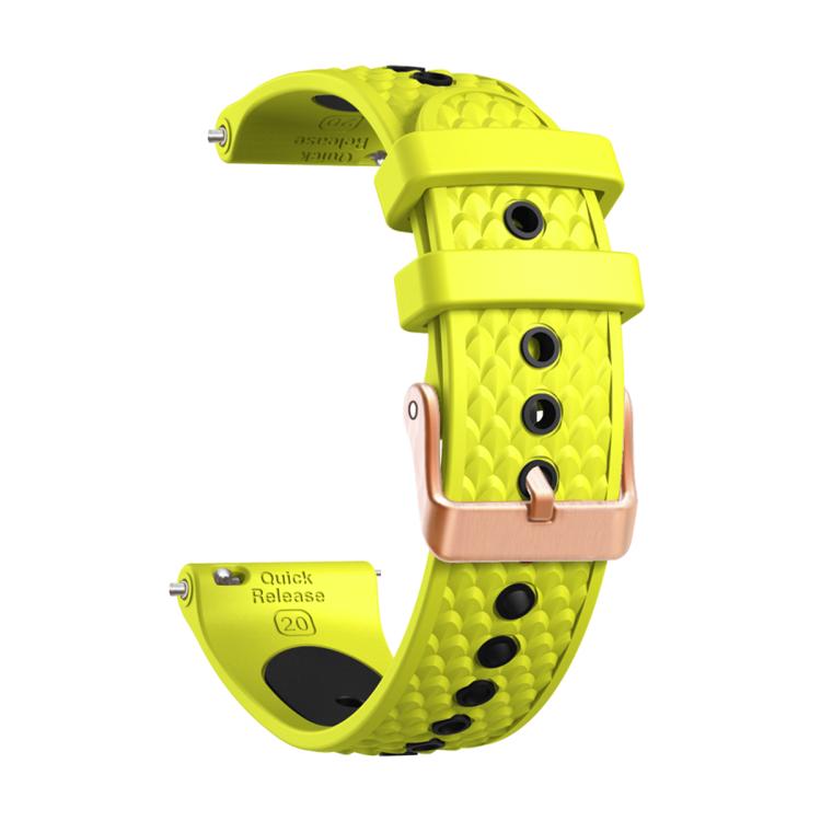 20mm Fish Scale Texture Two Color Silicone Watch Band