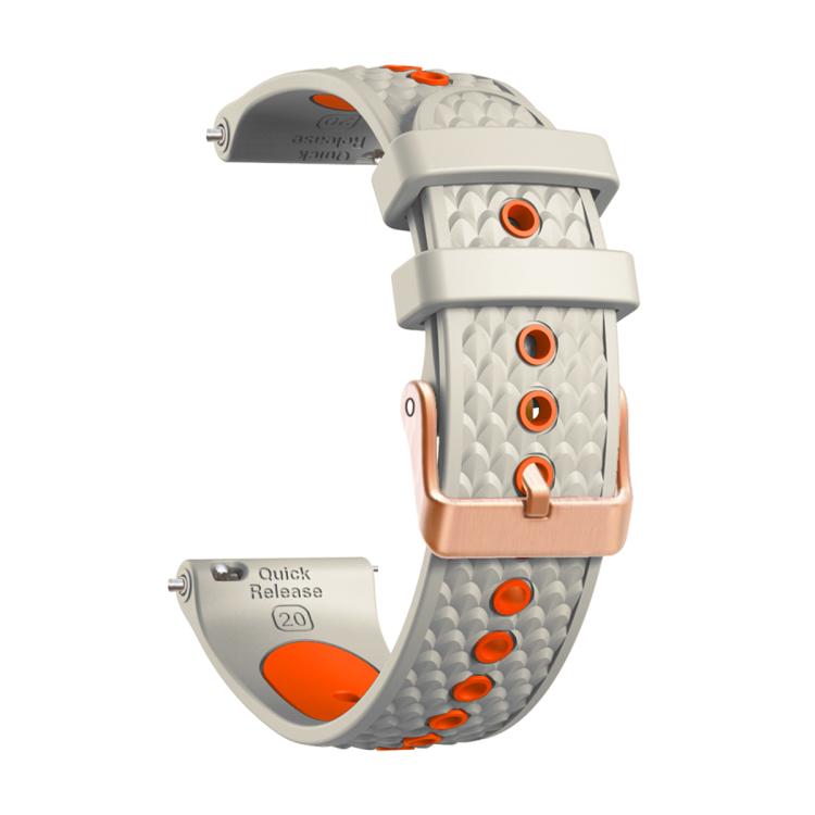 20mm Fish Scale Texture Two Color Silicone Watch Band