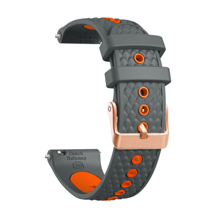 20mm Fish Scale Texture Two Color Silicone Watch Band