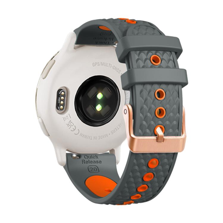 20mm Fish Scale Texture Two Color Silicone Watch Band