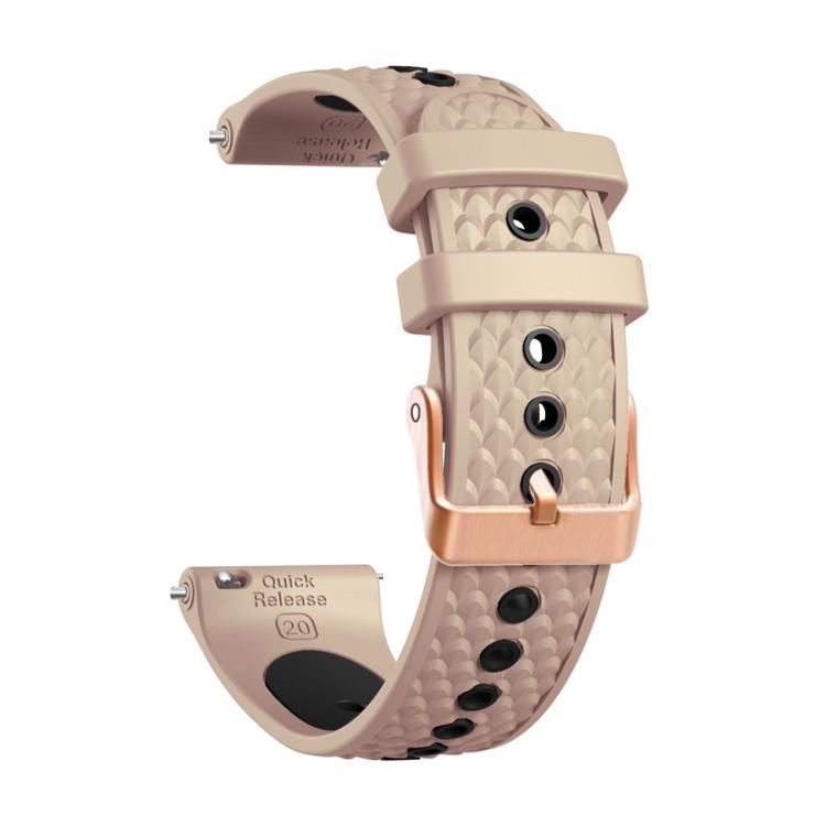 20mm Fish Scale Texture Two Color Silicone Watch Band