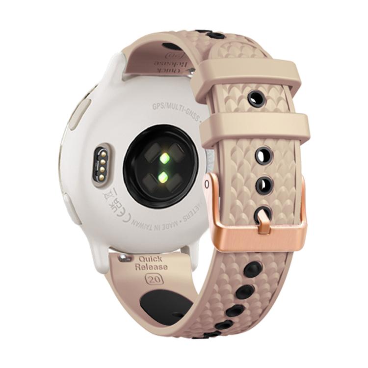 20mm Fish Scale Texture Two Color Silicone Watch Band