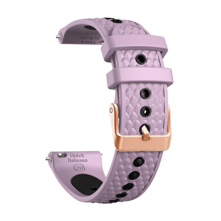 20mm Fish Scale Texture Two Color Silicone Watch Band