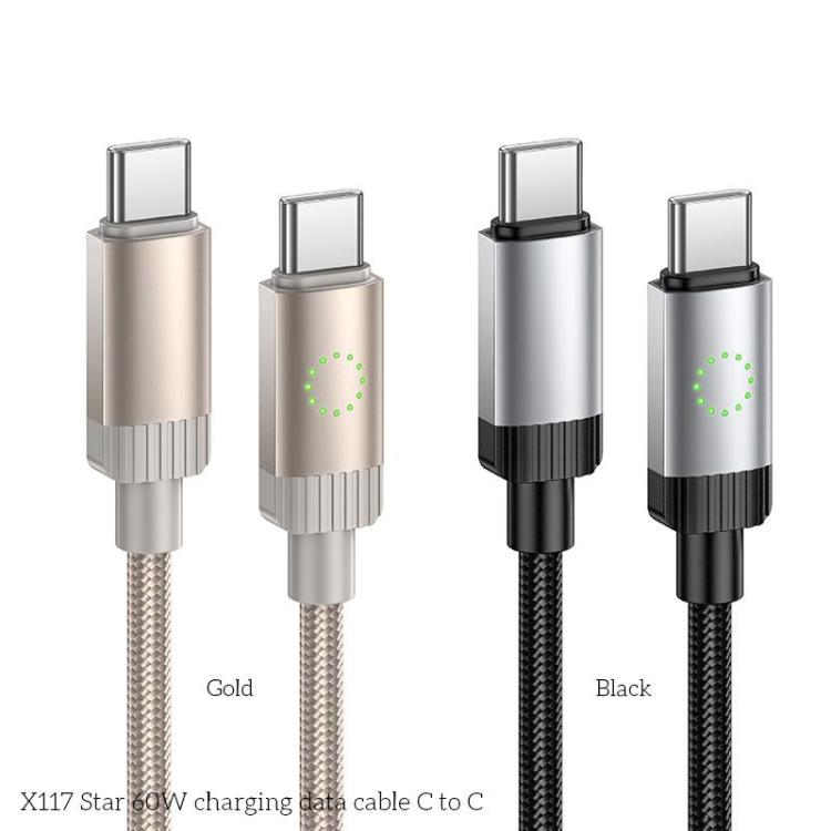 hoco X117 1m Star Fast Charging Data Cable, Interface:Type-C to Type-C