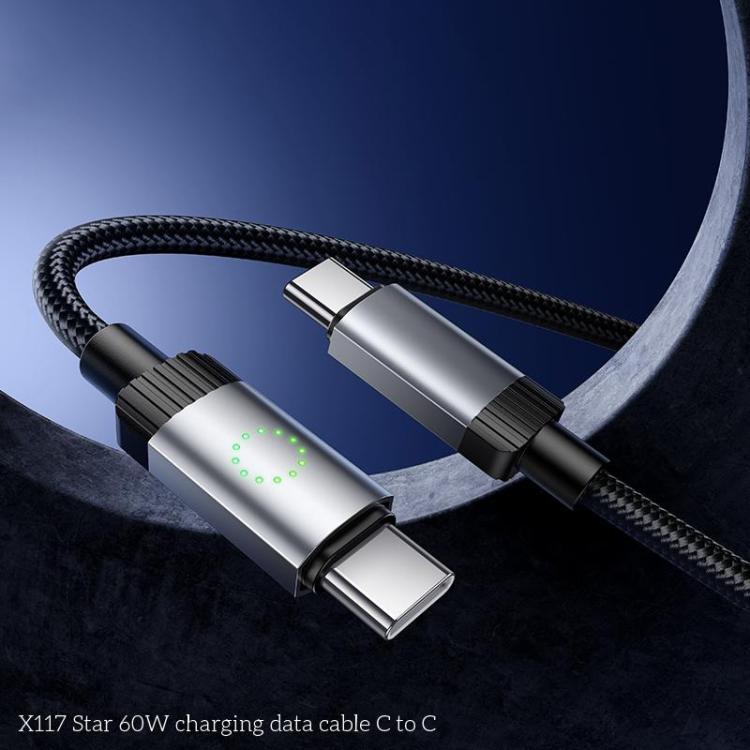 hoco X117 1m Star Fast Charging Data Cable, Interface:Type-C to Type-C
