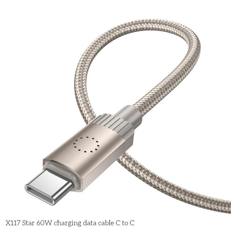 hoco X117 1m Star Fast Charging Data Cable, Interface:Type-C to Type-C