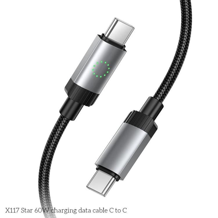 hoco X117 1m Star Fast Charging Data Cable, Interface:Type-C to Type-C