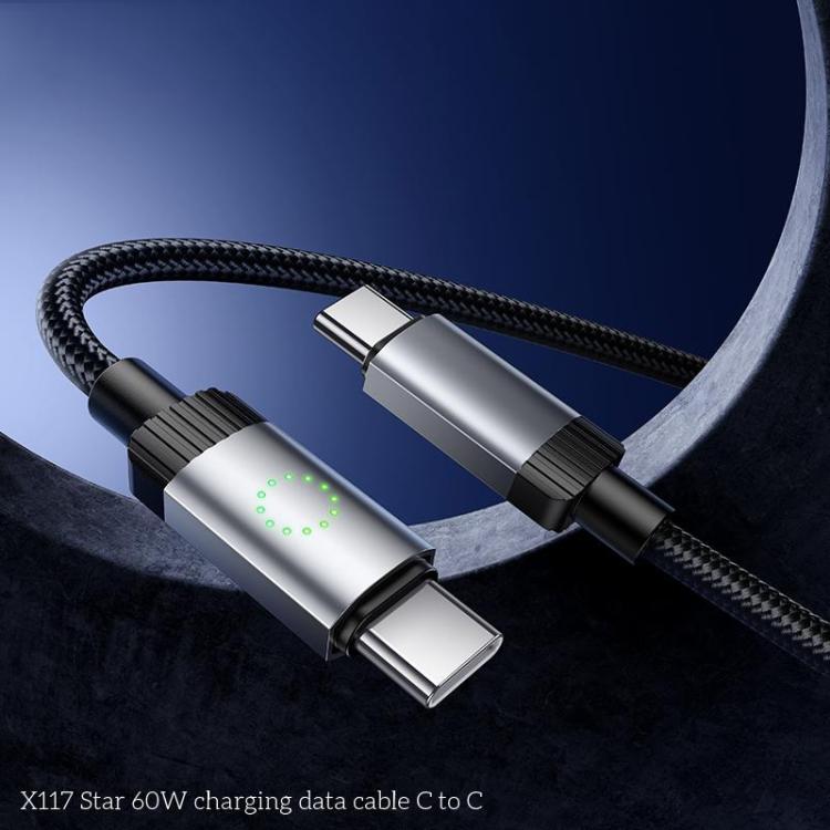 hoco X117 1m Star Fast Charging Data Cable, Interface:Type-C to Type-C