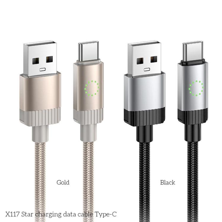 hoco X117 1m Star Fast Charging Data Cable, Interface:USB to Type-C