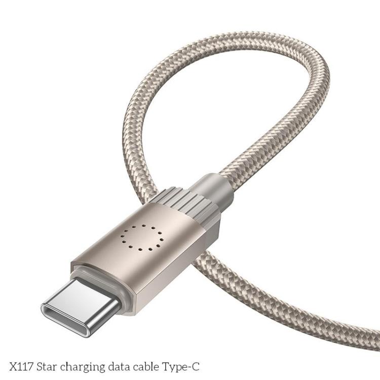 hoco X117 1m Star Fast Charging Data Cable, Interface:USB to Type-C