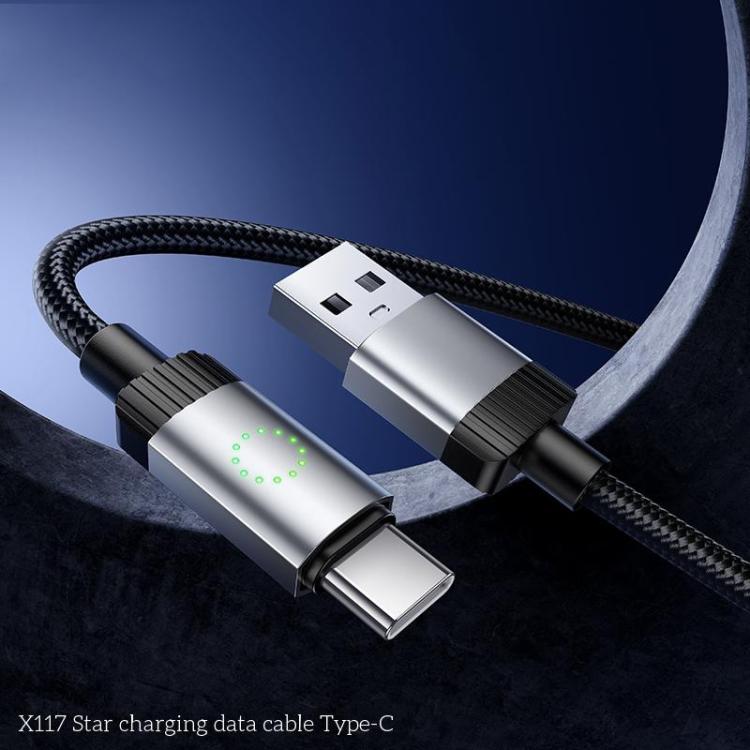 hoco X117 1m Star Fast Charging Data Cable, Interface:USB to Type-C