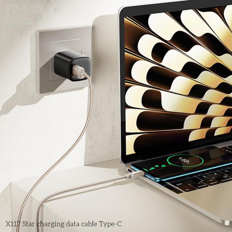 hoco X117 1m Star Fast Charging Data Cable, Interface:USB to Type-C