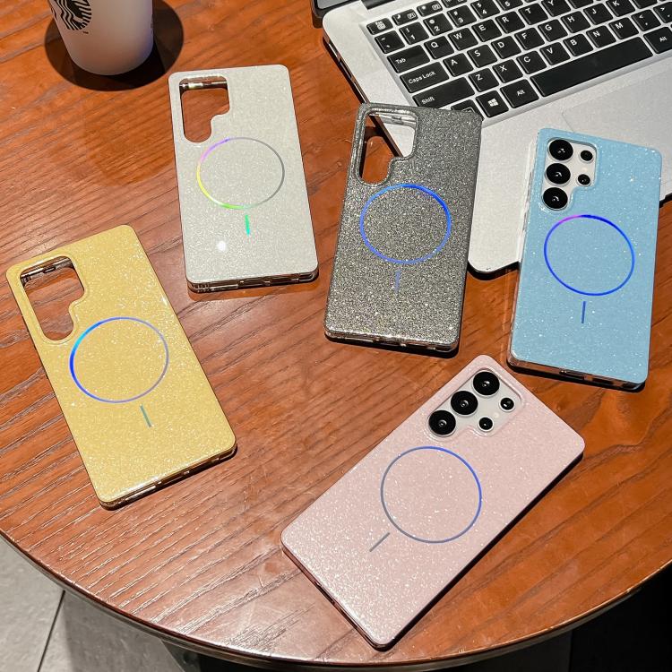 For Samsung Galaxy S24 5G Glitter Powder Plating MagSafe IMD Full Coverage Phone Case