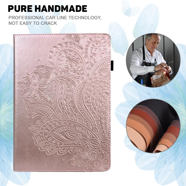 For iPad Air 13 2026 / 2025 / 2024 Peacock Embossed Pattern Leather Tablet Case