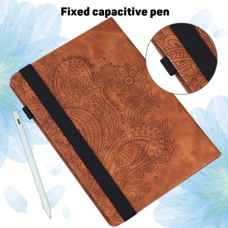 For iPad Air 13 2026 / 2025 / 2024 Peacock Embossed Pattern Leather Tablet Case