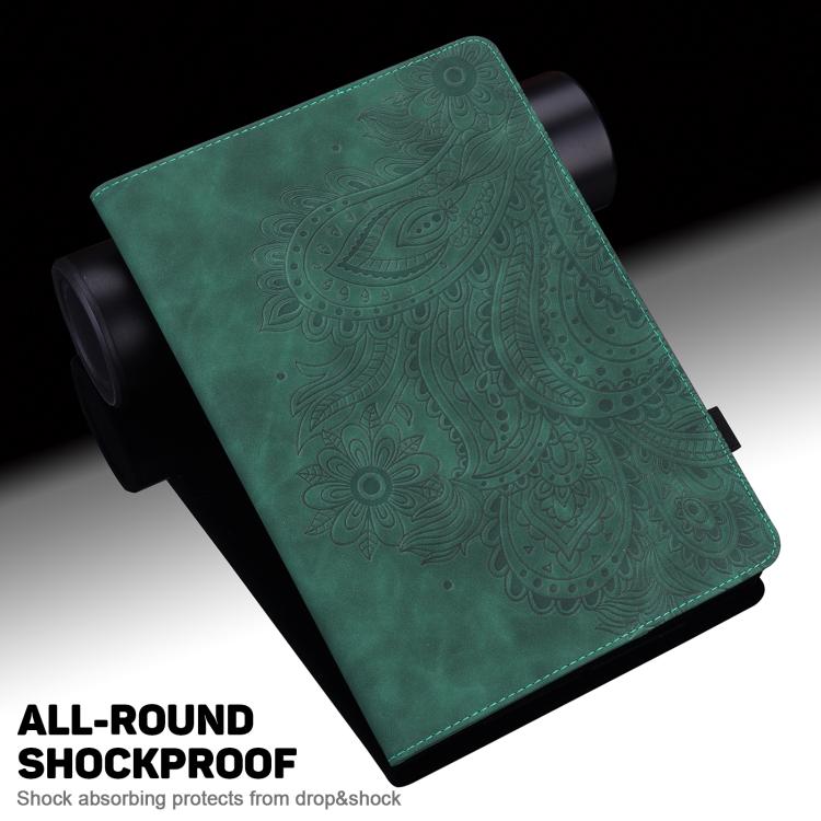 For iPad Air 13 2026 / 2025 / 2024 Peacock Embossed Pattern Leather Tablet Case