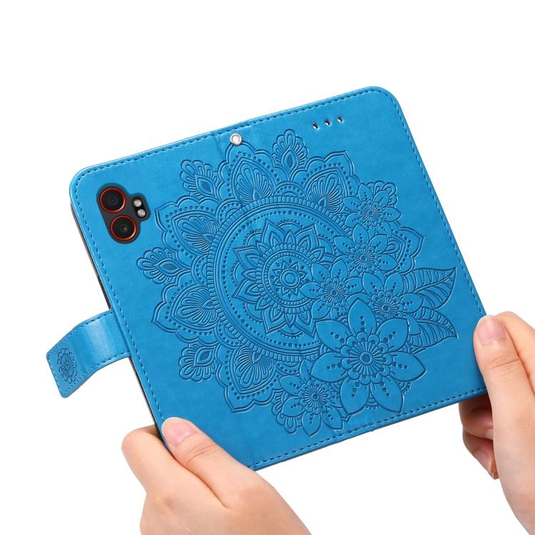 For Samsung Galaxy XCover7 Pro Seven-petal Flowers Embossing Leather Phone Case