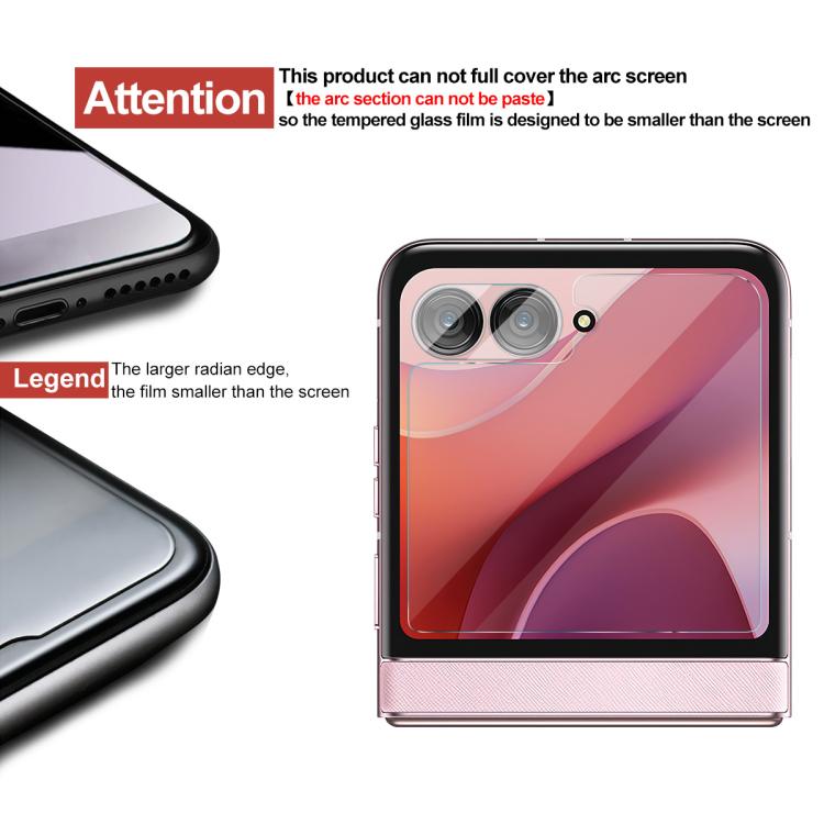 For Motorola Razr 60 1 Sets imak Lens Film + Glass Rear Screen Sticker