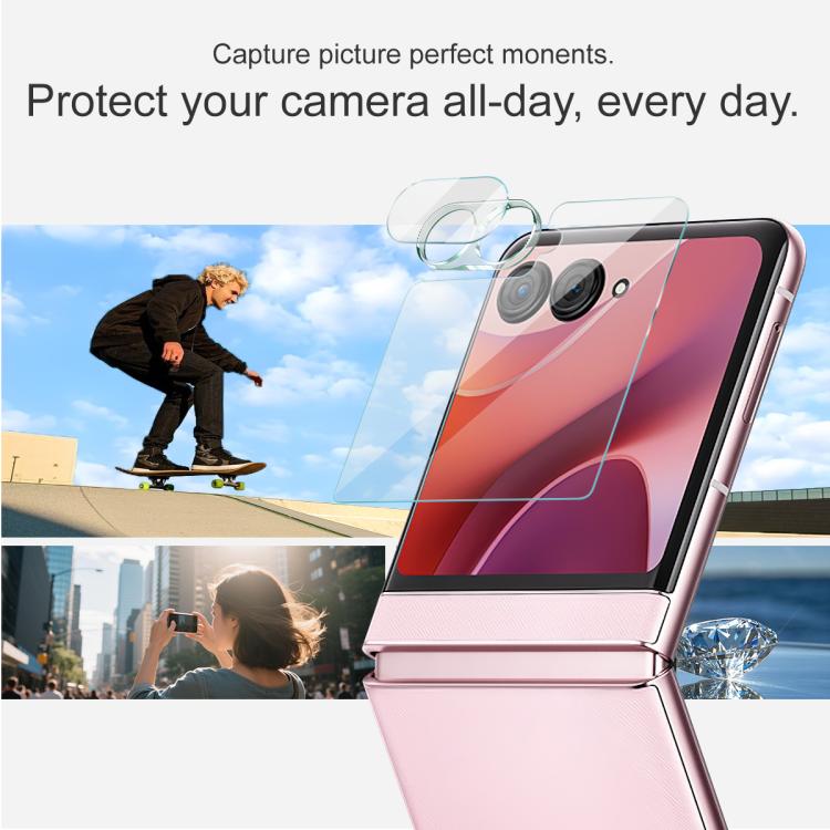 For Motorola Razr 60 1 Sets imak Lens Film + Glass Rear Screen Sticker