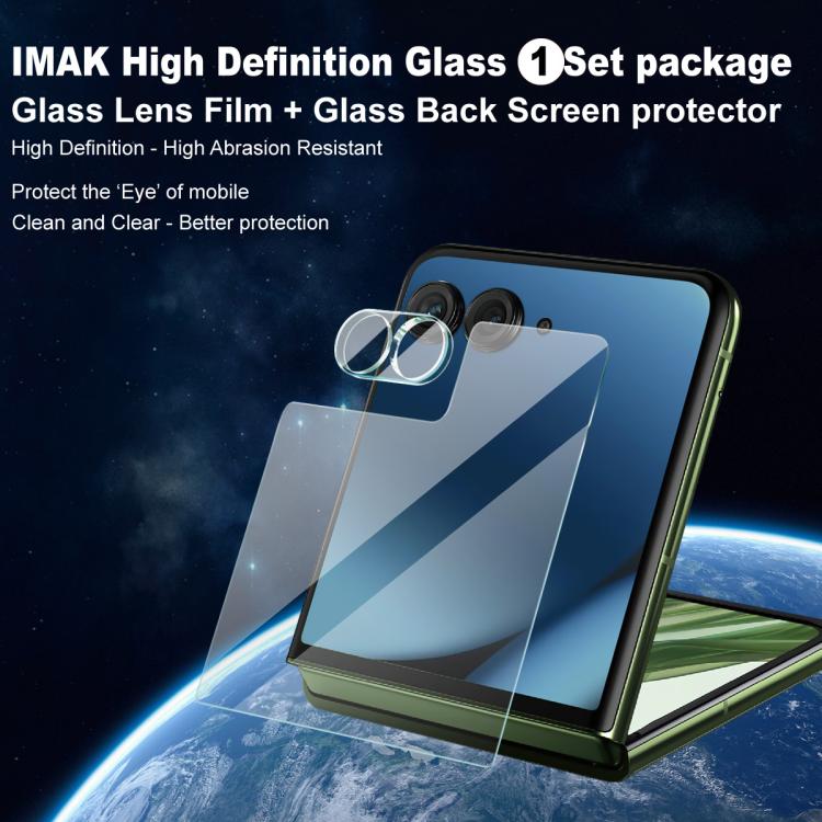 For Motorola Razr 60 Ultra 1 Sets imak Lens Film + Glass Rear Screen Sticker
