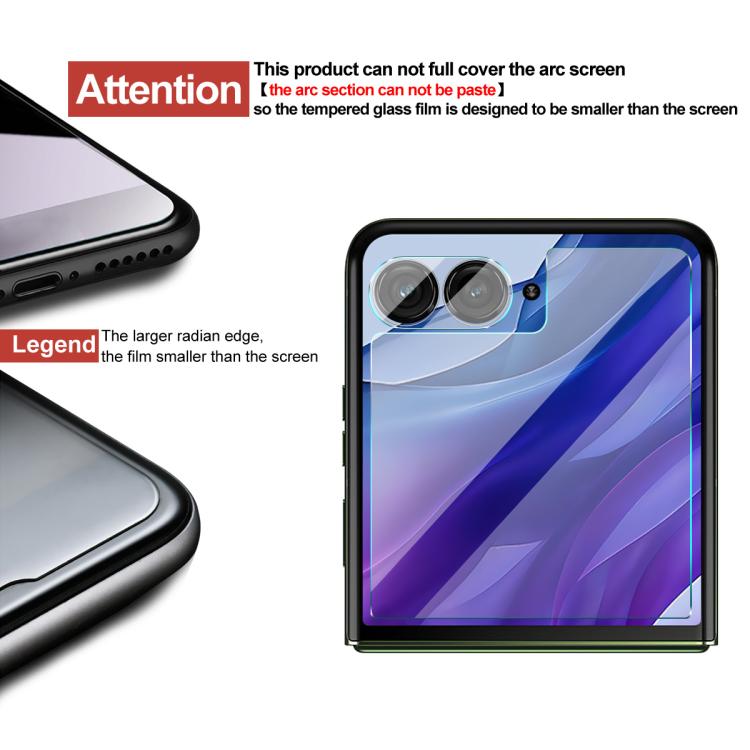 For Motorola Razr 60 Ultra 1 Sets imak Lens Film + Glass Rear Screen Sticker