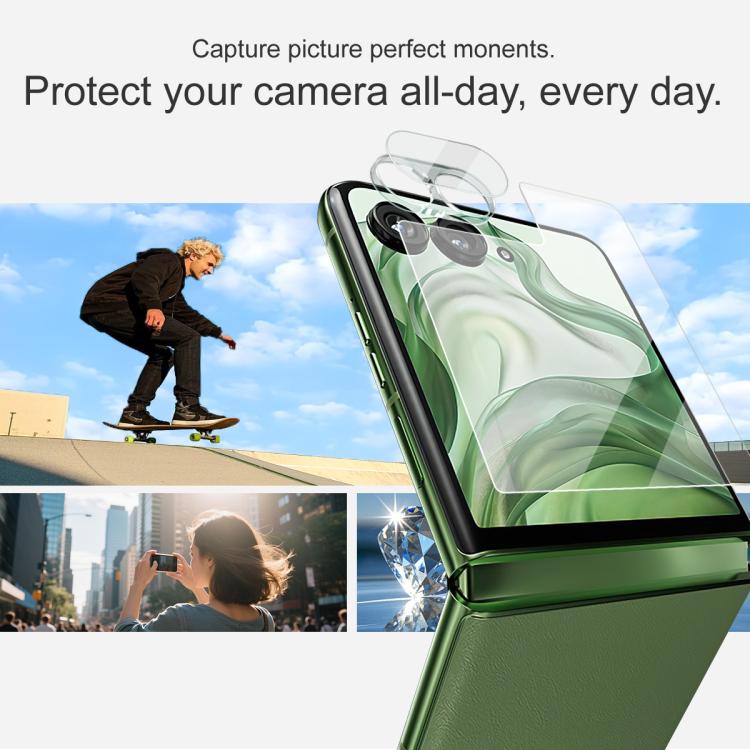 For Motorola Razr 60 Ultra 1 Sets imak Lens Film + Glass Rear Screen Sticker