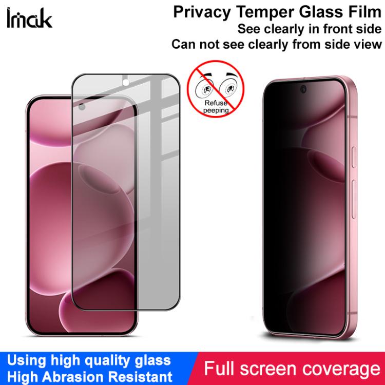 For Google Pixel 10 Pro XL imak Privacy Tempered Glass Film, Support Fingerprint Unlocking